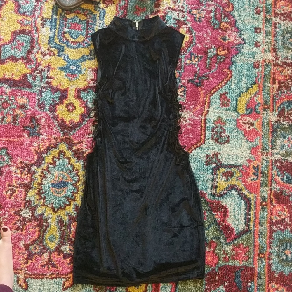 Black velvet dress